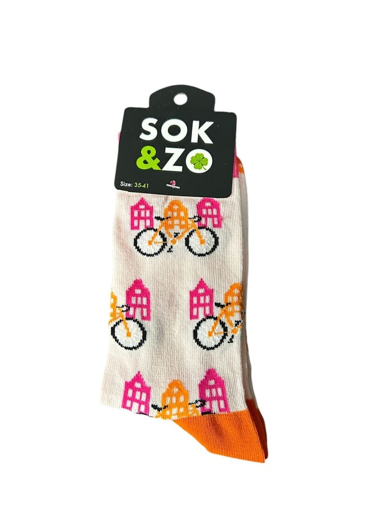 Grachtenhuisjes – Oranje/Roze