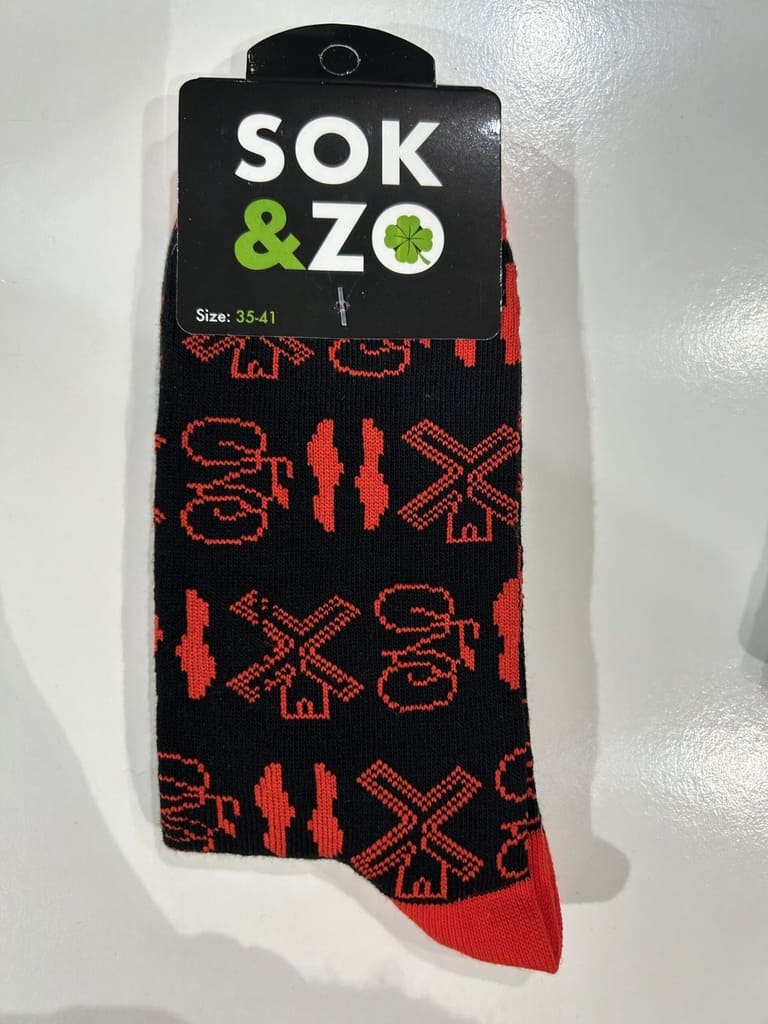 Molen, Fiets, Klomp – Zwart/Rood