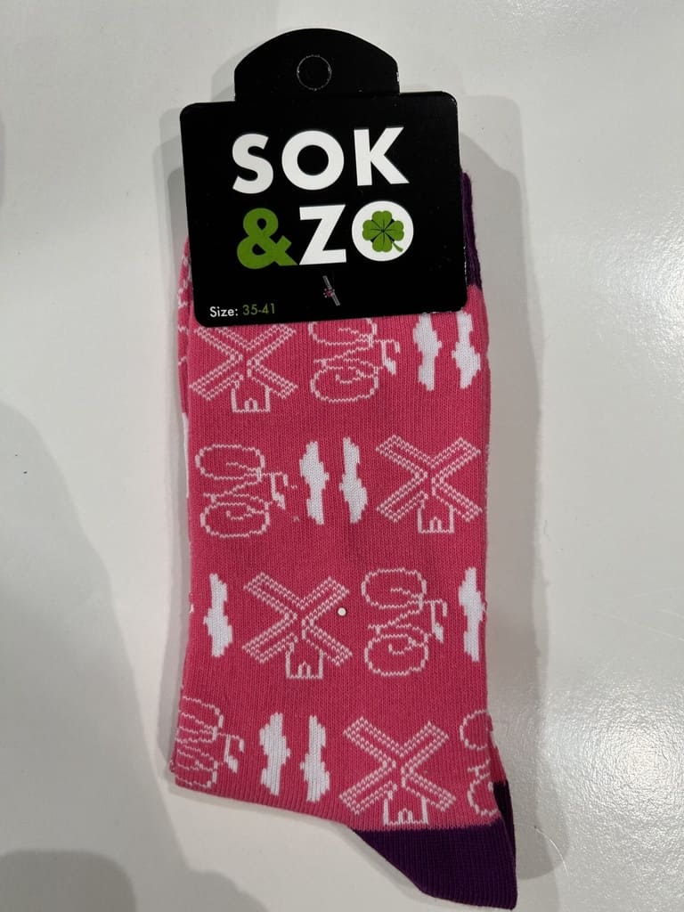 Molen, Klomp, Fiets – Roze/Wit